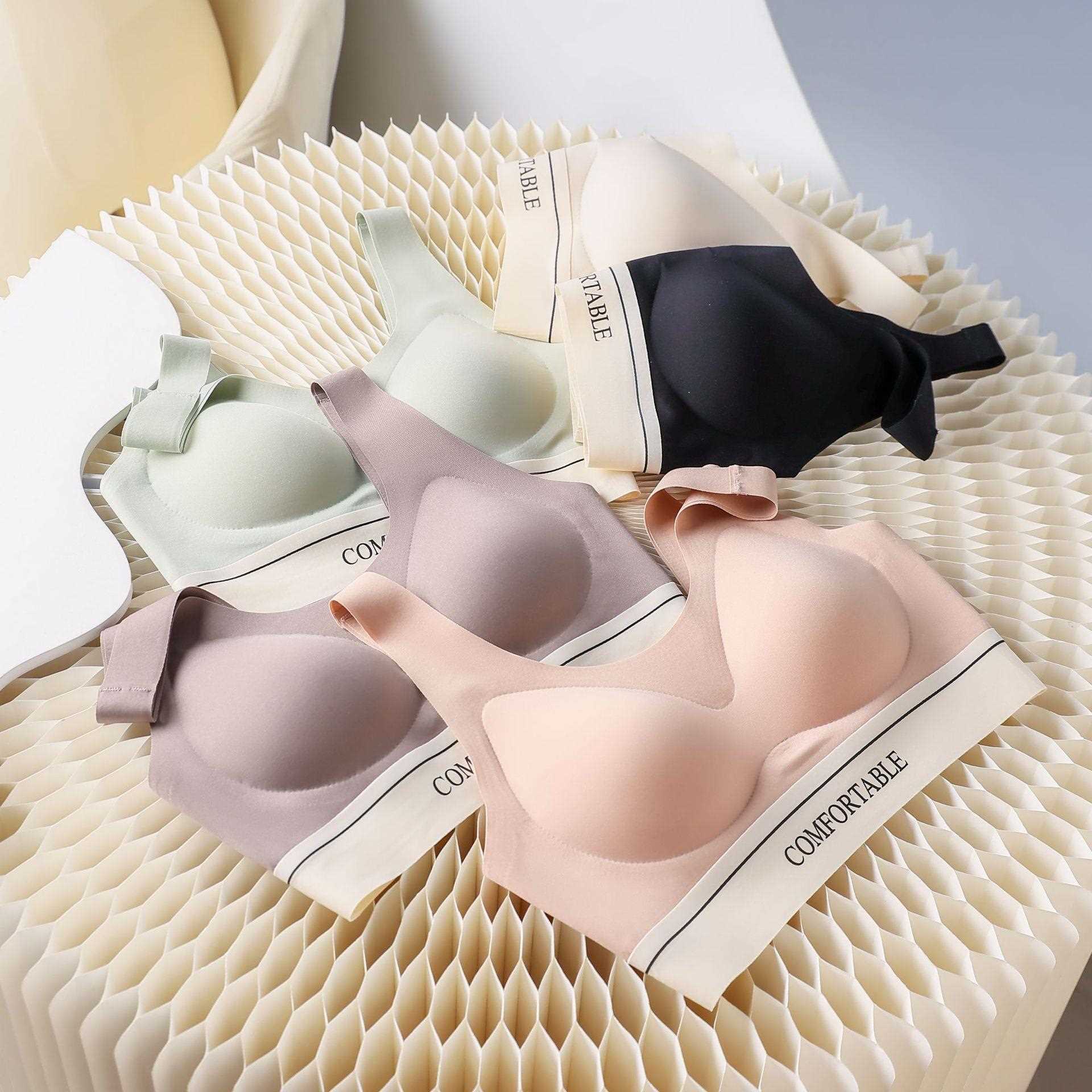 直销新款无痕内衣套装女聚拢上托收副乳一体式运动背心无钢圈文胸