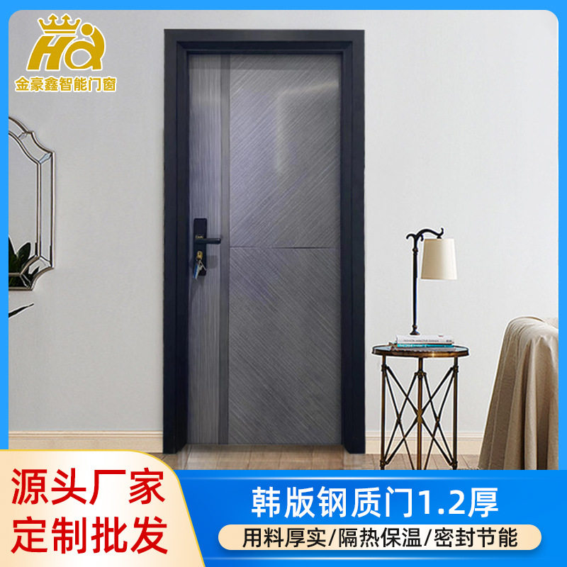 韩版钢质门1.2厚卧室门住宅隔音房间门室内门套装门工程门定 制