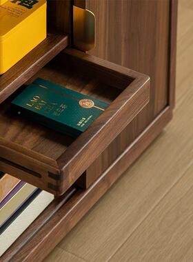 北黑胡桃移小动水RZI柜实木边柜型家用茶茶几烧水壶一美体茶台小