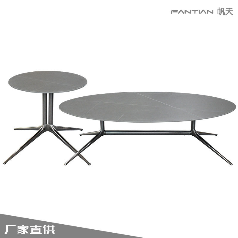 轻奢现代不锈钢茶几边几组合