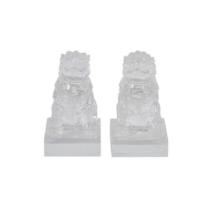 新中式透树脂狮子摆样板房间书房桌面茶室件茶桌装饰明品A0309工