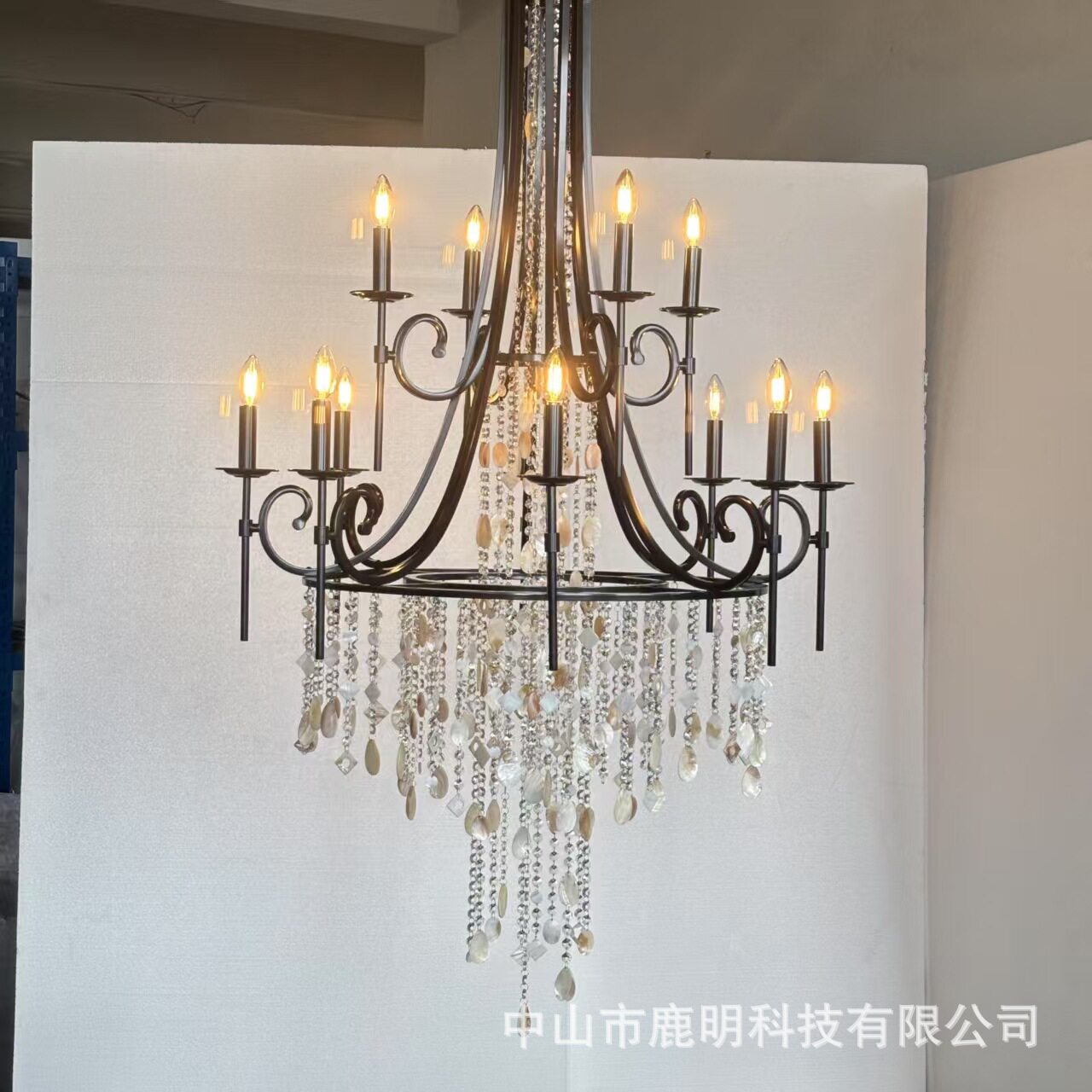 美式复古全铜蜡烛吊灯法式轻