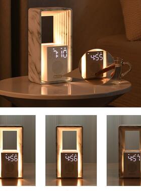 A452闹0白钟25新品台灯触摸调光自然声噪音创意时钟床头小夜灯