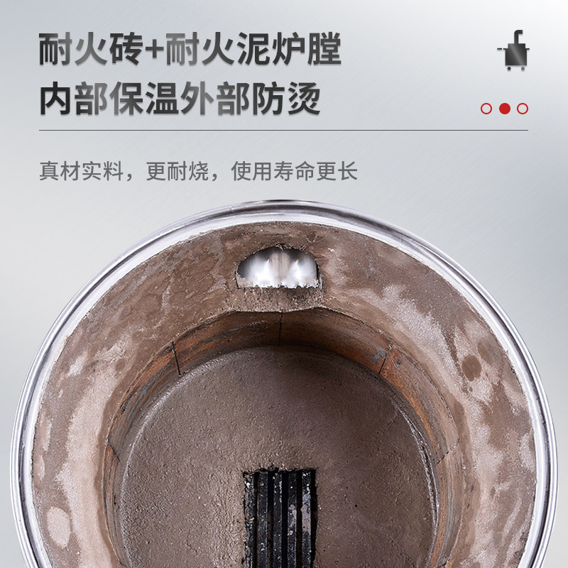 不锈钢柴火灶家用烧木柴户外农村大锅台土灶台无烟移动炉子锅灶