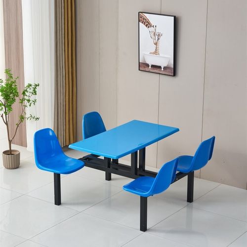 公司食堂餐桌椅不锈钢单位员工4人学校学生餐厅职工连体餐桌组合