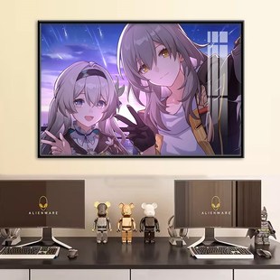 崩坏星穹铁道动漫海报挂画流萤花火银狼二次元 饰画卧室床头壁画 装