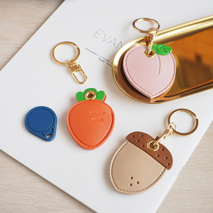 卡通可爱钥匙环扣门禁卡套皮质包包小挂饰简约汽车钥匙链圈女