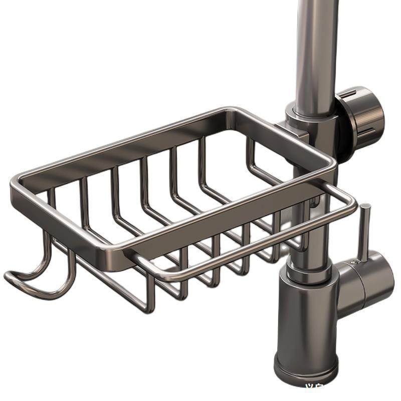 厨房置物架洗碗水槽架沥水篮抹布收纳架浴室家用免打孔利用承重