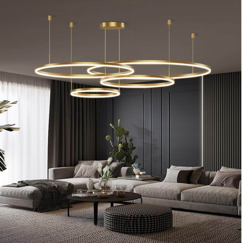全铜客厅吊灯后现代简约北欧餐厅灯复式楼网红圆环形轻奢大厅灯具,3C数码配件,USB灯,淘宝优惠券,粉丝福利购,淘宝优惠卷