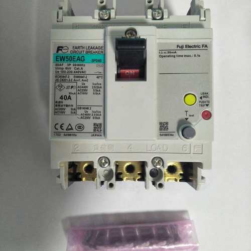 富士漏电断路器EW100AAG 3P 100A 漏电开关断路器  可调100-200Ma