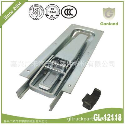 GL-12118 货车嵌入式锁具 铁镀锌盒锁皮卡车车厢栏板紧固锁搭扣锁