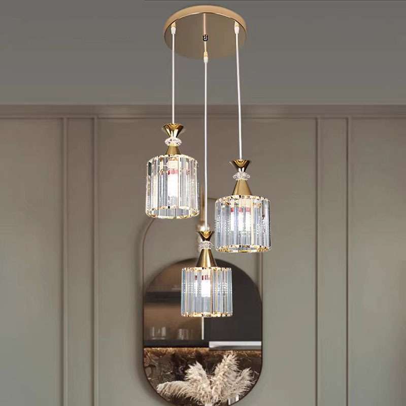 餐厅吊灯水晶三头新款北欧现代简约创意饭厅吧台灯具轻奢led