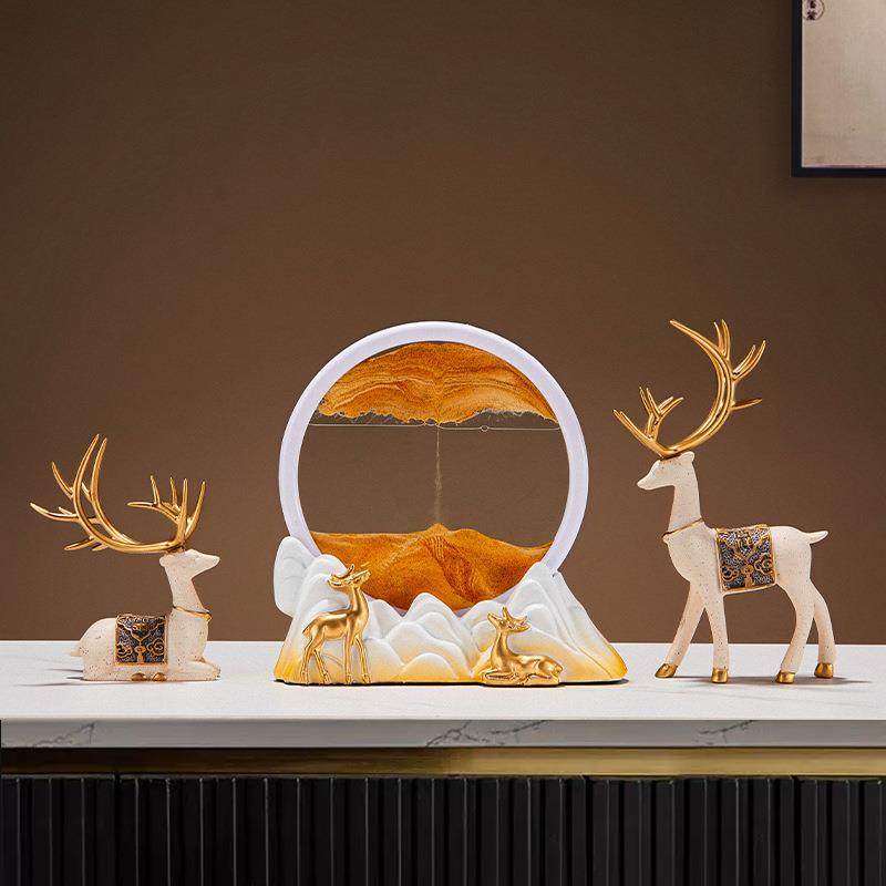 创意流沙画摆件家居饰品玄关酒柜新中式客厅电视柜桌面装饰品摆设