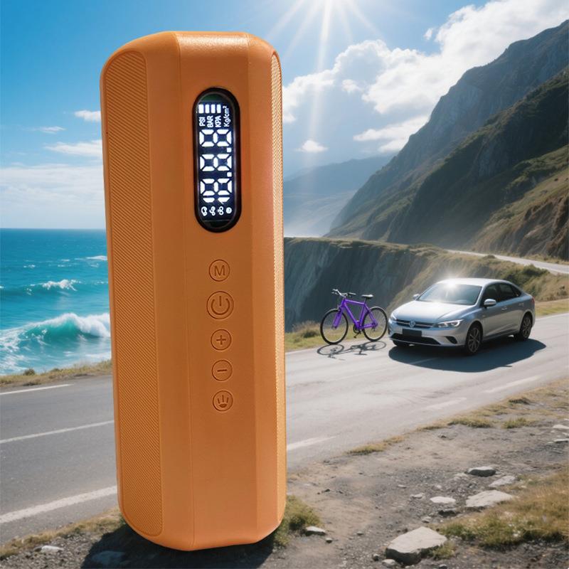 工厂直供小型150psi智能电动打气泵橙色数显自动汽车轮胎充气泵