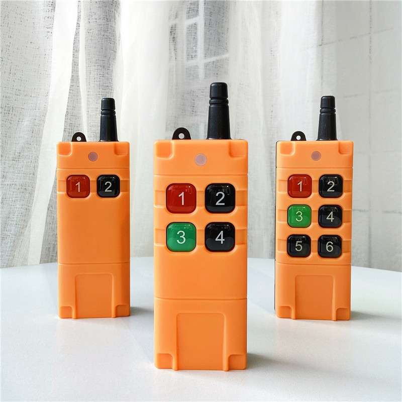 小工业黄色远距离控制电源开关大功率二四六键无线遥控发射器手柄