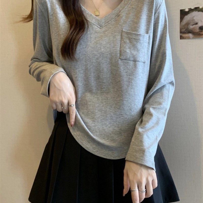 速发大码子遮长装正肩v领肚袖t恤秋冬内搭打底衫百搭上衣,女装/女士精品,大码内搭,淘宝优惠券,粉丝福利购,淘宝优惠卷