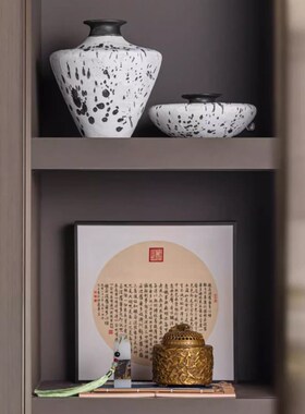 速发新中式电视柜摆件壁龛酒柜书房博古架茶室禅意样板间高档软装