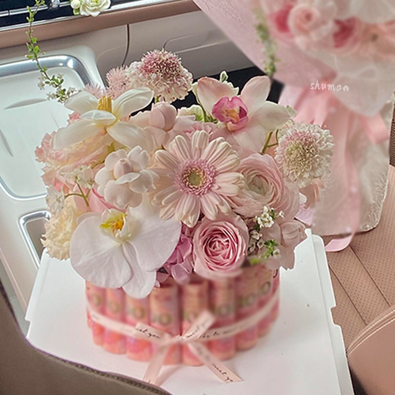 速发新款浪漫有钱花仿真花蛋糕手工材料包生日母亲节520送友惊喜