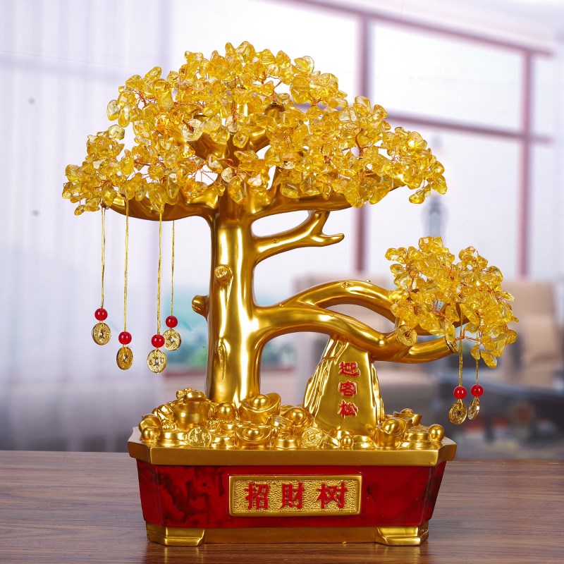速发水晶发财树摇钱树摆件用客松家迎创意店铺收银台公司商务开业
