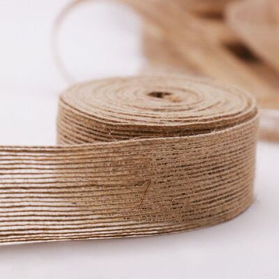 速发5yd Jute Burlap Ribbo Wrig Pgig Gift Ribbo Bow