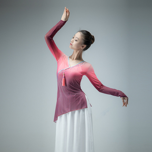 速发古民舞纱衣练功服身韵典蹈服上衣飘逸艺考演出服舞族舞流苏汉