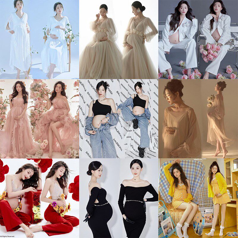 速发孕妇拍照服装影楼新礼时尚唯美款服大肚孕咪摄影妈妇照片衣服