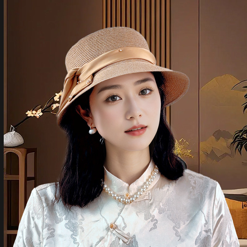 礼帽法式优雅编织名媛风春夏防晒显脸小可折叠便携出游通勤都百搭