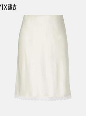 LESET 女款Barb slip 蕾丝边缎面半身裙 迷衣时尚