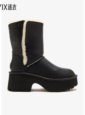 [秋冬新品]UGG Australia 女款'Esmee' Detailing 黑色皮草防水台