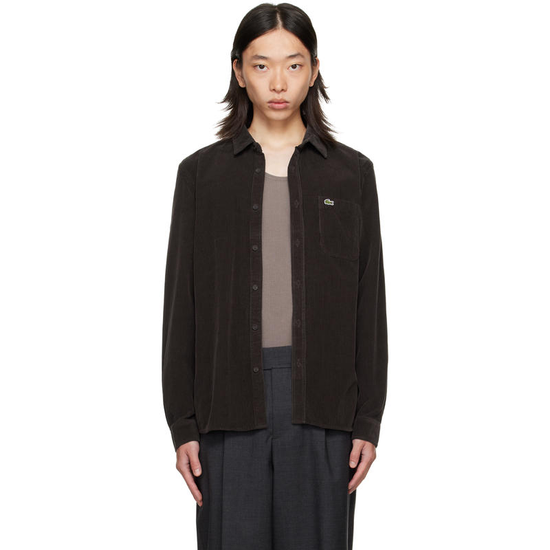 Lacoste 男士 衬衫 棕色 Regular Fit 衬衫
