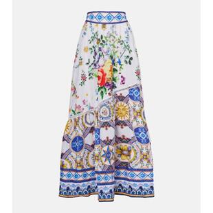 Camilla and Marc 女士 超长裙 印花亚麻长款半身裙