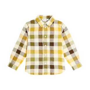 Bonpoint 男童 上衣 Daho 格纹亚麻棉质衬衫童装