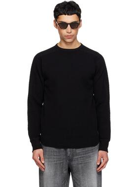 nanamica 七海之家 男士 T恤 黑色 Crew Neck Thermal 针织衫