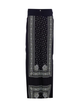 Pinko 女士 SS25 长裤 Spirito Bandana印花輕盈寬褲