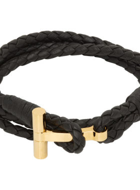 Tom Ford 汤姆·福特 男士 手链 Braided Leather T 手环