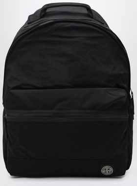 Stone Island 男士 SS26 双肩包 黑色尼龙金属背包