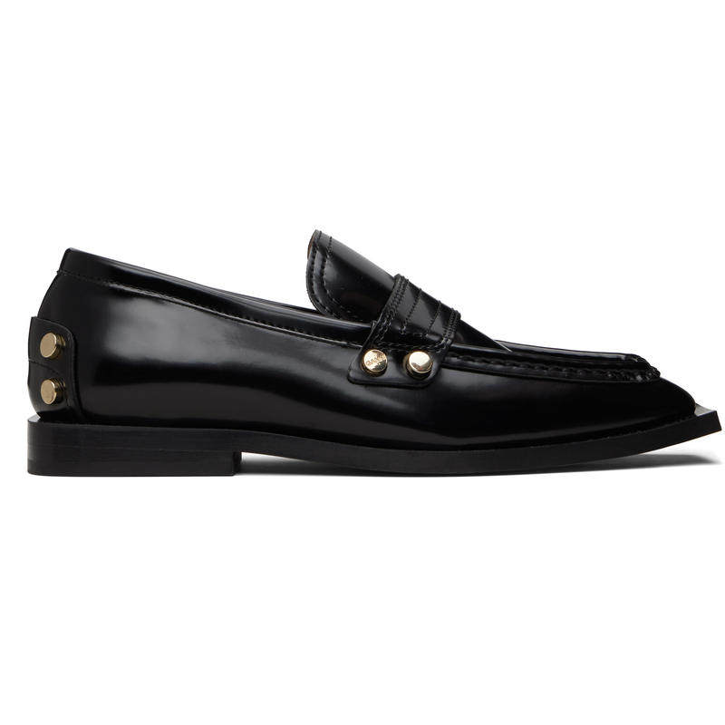 Ganni 女士 乐福鞋 黑色 Studs Square Toe 乐福鞋