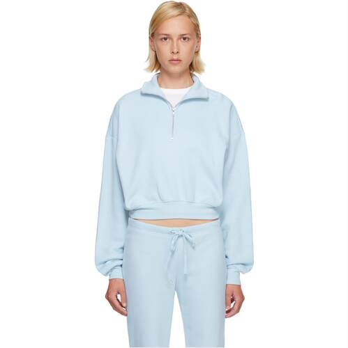 SKIMS 女士 卫衣 蓝色 Drapey French Terry Half Zip 套头衫