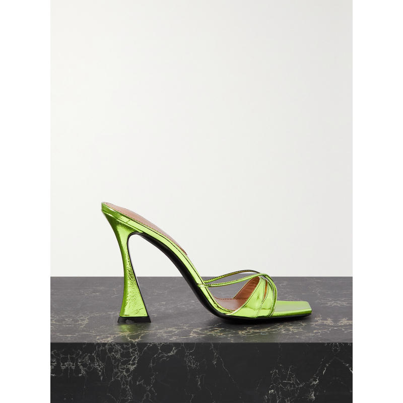 D'Accori 女士 穆勒鞋 Lust 亮光金属感皮质凉拖