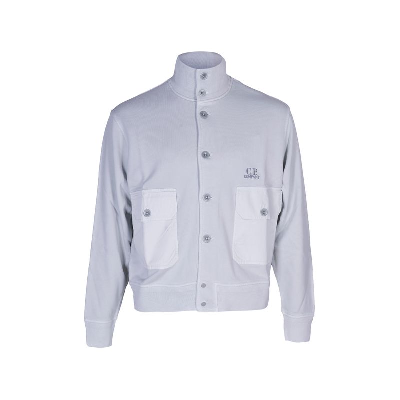 C.P. Company 男士 SS25 卫衣 斜线抓绒棉质卫衣