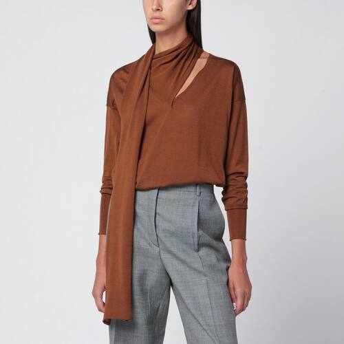 Roberto Collina 女士 FW25 毛衣 HAZELNUT-COLOURED 围巾领