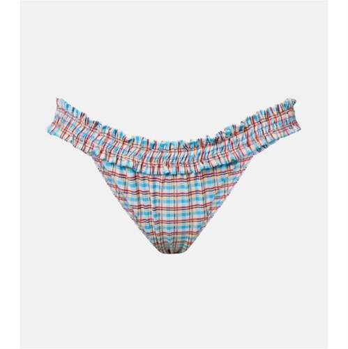 Faithfull the Brand 女士 比基尼 Esterel 格纹荷叶边比基尼下装