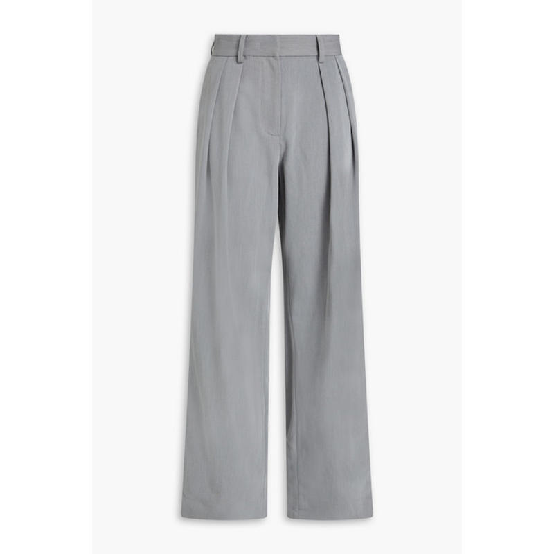 Staud 女士 长裤 Luisa 褶裥斜纹布阔腿裤