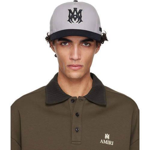 Amiri 埃米尔 男士 棒球帽 灰色  黑色 MA Outline Two Tone