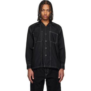 黑色棉质细平布衬衫 Comme 男士 Garçons川久保玲 des