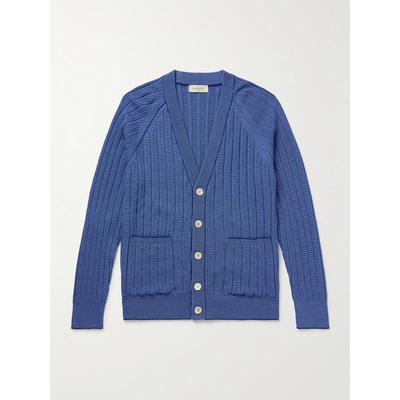 PIACENZA 1733 男士 FW25 开衫 修身罗纹棉质针织开衫