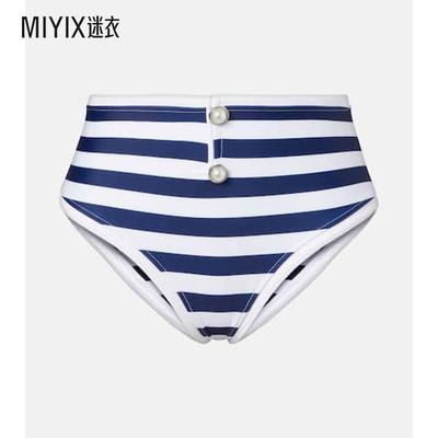 Same 女款Grace 条纹高腰比基尼下装 迷衣时尚