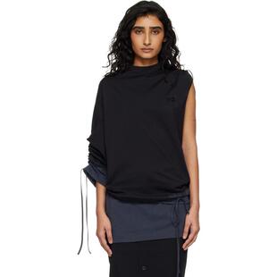 T恤 黑色 Dip Cinched 女士 Dye Drape