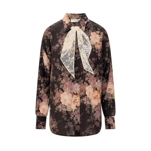 Zimmermann 兹默曼 女士 FW24 衬衫 插图蕾丝围巾