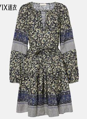 Ulla Johnson 女款Abri 花朵印花棉质迷你连衣裙 迷衣时尚